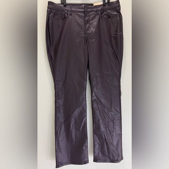 NWOT NYDJ Uplift Coated Marilyn Straight Jeans In Eggplant Coated Size 18 W - Picture 3 of 14